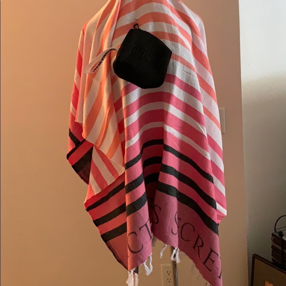 Victoria’s Secret beach throw orange pink stripes